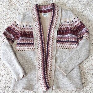 Orvis Cardigan Sweater Wool Cotton Alpaca Blend Small